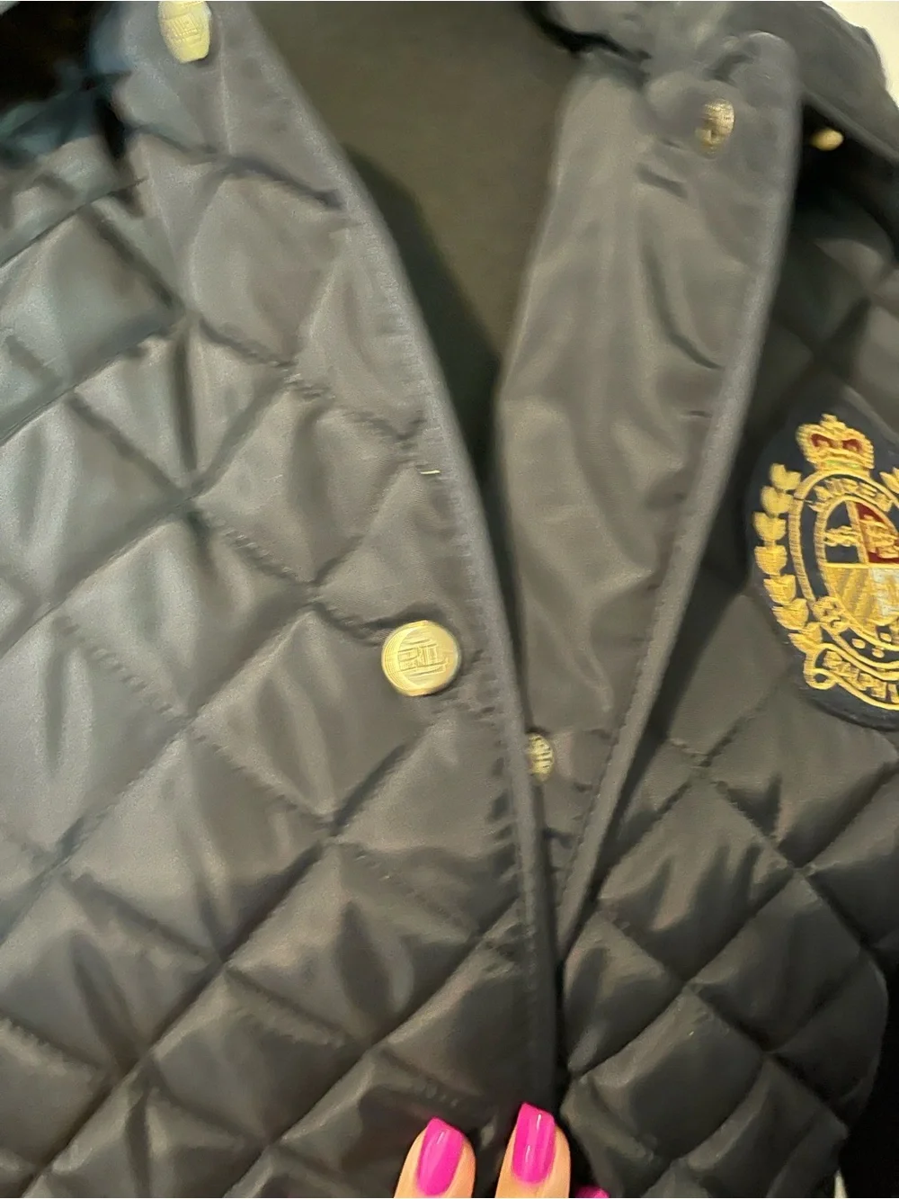 Lauren Ralph Lauren Navy Quilted Crest Puffer Jacket